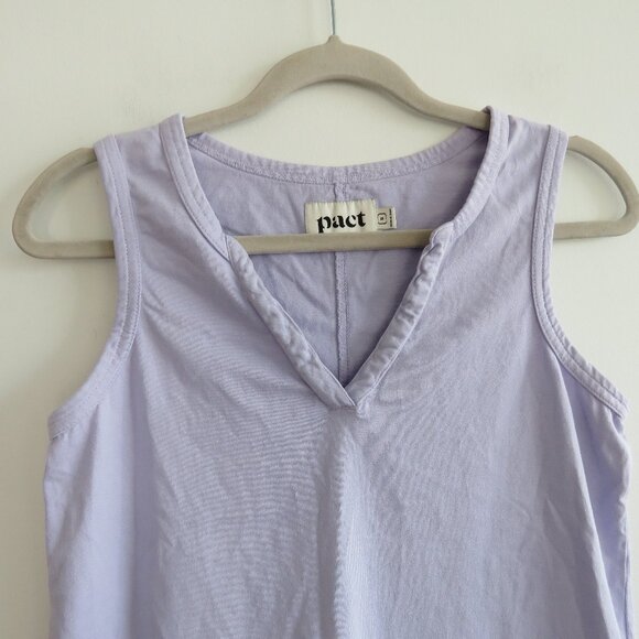 PACT The Frame Cotton Midi Dress in Lavender Purple Minimalist Travel - Size S - Picture 5 of 16